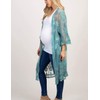[Bsubseach] レディ メッシュ レース 水着カバーアップ ビーチ カーディガン オープン ブルーグリーン