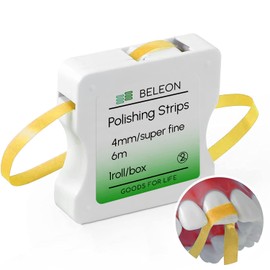 BELEON Dental Polishing Strips - Tooth Polisher Dental File for Teeth Sanding Grinding Deep Teeth Cleaning Tool Tooth Polish Abrasive Strip Oral Care Cleaning Tool - Super Fine 1 Roll 4mm x 6M