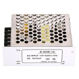 WQAPVHBG AC 110V/240V to DC 12V Switching Power Supply, 5A 60W 12V Power Supply for Computer, 47-63HZ Regulated Switching Transformer for LED Light Strips, Radios and Computer