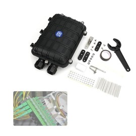 Fiber Splice Enclosure 24 Core, 1~4 Layer Horizontal Alloy IP68 Fiber Splice Box Fiber Optic Splice Enclosure 1Pc Enclosure Case Electrical Boxes Outdoor Fiber Optic enclosureFor
