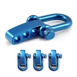 Ganzoo Shackle made of stainless steel, straight, with adjustable twist lock, set of 3, DIY arm band, rust-proof, ideal with paracord 550, colour: blue