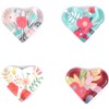 Floral Heart Shaped Glass Fridge Magnets (24 Pack)