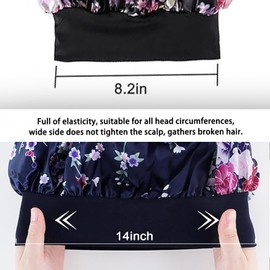 WUBAYI 3Pcs Soft Satin Bonnet, Silk Bonnet Hair Wrap for Sleeping, Sleeping Hair Care Cap Bonnets, Night Sleeping Head Cover Sleeping Hat for Women and Girls Curly Hair(Purple,Black,Aapphire Blue)