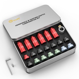 CVLlFE Headspace and Seating Depth Comparator Kit with 14 Inserts and 6 Bushings, Headspace Gauge Kit Designed for Precise Measurement, Reloading Equipment with Tin Box, Anti-Scratch Aluminum