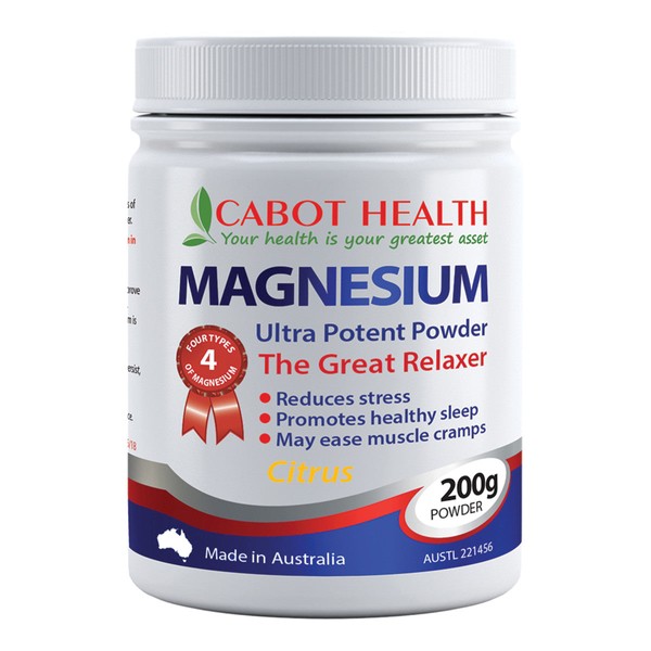 Cabot Health Magnesium Ultra Potent Citrus Powder, 200g