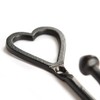 Hammer and Tongs Black 40mm x 100mm Single Heart Hook