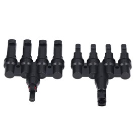 4 to 1 T Branch Photovoltaic Connectors in Pair Male Female Cable Splitter Adapter 50A Brass