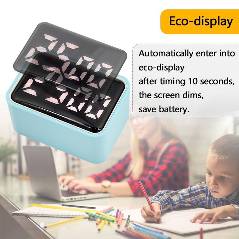 FCXJTU Rechargeable Mini LED Digital Timer, LED Countdown/Up Timer, 3