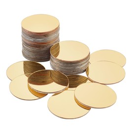 PH PandHall 50pcs Golden Round Acrylic Craft Mirrors, 1.9 Inch Self Adhesive Circles for Crafts, Arts, DIY Projects, Wall Stickers, Easter Decor