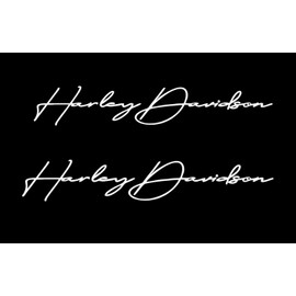 2" x 10" Moto Harley #2 (Right & Left) Waterproof Handwriting Sticker - Easy to Apply - White