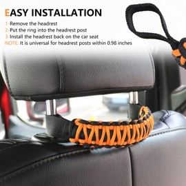 RERPRO Paracord Front Headrest Grab Handles for Auto Car Trucks SUV Off Road UTV Back Seat Handle for Jeep Wrangler Gladiator Ford Bronco Toyota Tacoma 2 Pack Classic Yellow