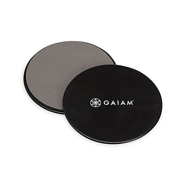 Gaiam Core Sliding Discs - Dual Sided Workout Sliders for Carpet & Hardwood Floor - Home Ab Pads Exercise Equipment Fitness Sliders for Women and Men