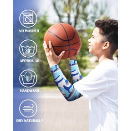 Geyoga 12 Pairs Sports Arm Sleeves for Kids Basketball Baseball UV Sun Protection Compression Cooling Sleeves to Cover Arms(Bright Color,4-7age)