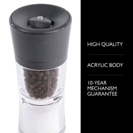 Cole & Mason Lincoln Duo Salt and Pepper Grinder Combo, Acrylic Combination Mill Includes Premium Salt and Peppercorns