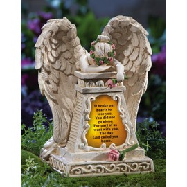 Weeping Angel Solar Memorial Garden Stone
