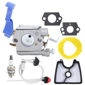 125B Carburetor for Husqvarna 125BV 125BVX 125BX Leaf Blower, Replaces for Zama C1Q-W37 with 545112101 Air Filter & 581798001 545081811 Fuel Line Kit, Replacement Carburetor for Leaf Blower Parts