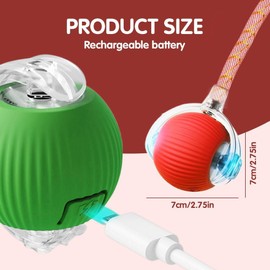 JinRui-T 2 PCS Interactive Cat Toy Rolling Ball with Tail Chewie Viral Dog Ball, Smart Automatic Rolling Pet Balls,Automatic Moving Electric Cat Toy