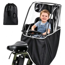Bicycle/Child Seat, Rain Cover, Back/Child Seat, 600D Nylon, Waterproof, Windproof, Cold Protection, UV Protection, Spacious Space, Won't Deform Shape, Easy to Ride On and Take Off, Vents, Transparent