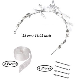 Crystal Headband, Crystal Bridal Wedding Hair Accessories, Wedding Hair Accessories, Flower Butterfly Beads Rhinestone Wedding Headpiece Flowers for Wedding, Festival, Party