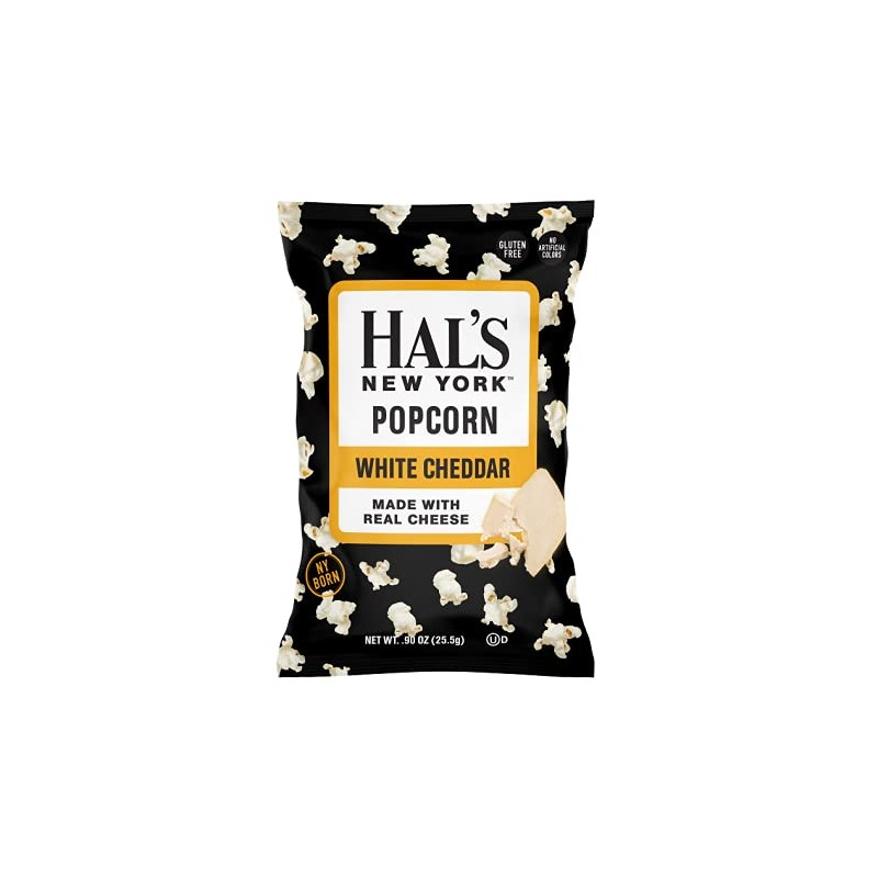 Hal's New York Popcorn, White Cheddar, 0.90 Oz (Pack of
