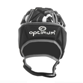 Optimum Junior Razor Rugby and Football Headguard - Full Coverage Scrum Cap | Breathable, Soft-Edged, Lightweight Protective Headgear Black/Silver | Large