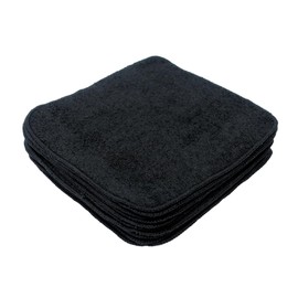 MuslinZ Frotteetücher aus Bambus-Baumwolle, 20 x 20 cm, Waschbar, wiederverwendbar, Baby-Feuchttücher (schwarz)