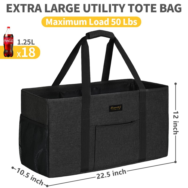 GhvyenntteS Extra Large Utility Tote Bag, Stand Up Utility Tote