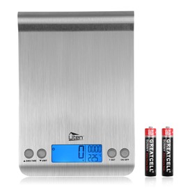 Digital Kitchen Scale Ultra Slim Multifunction Stainless Steel Hook Design Food Scale 11lb 5kg with Back-Lit LCD Display Fingerprint Resistant Coating