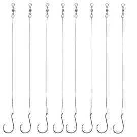 Goture Circle Hooks Rigs Saltwater Steel Leader Wire,35PCS Heavy Duty Circle Hook with Leader Wire Bass Catfish Fishing Lure Rig 1/0