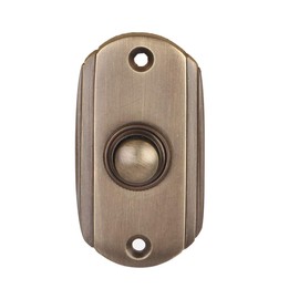 Wired Brass Doorbell Chime Push Button in Antique Brass Finish Vintage Decorative Door Bell with Easy Installation, 2 1/2" X 1 3/8"