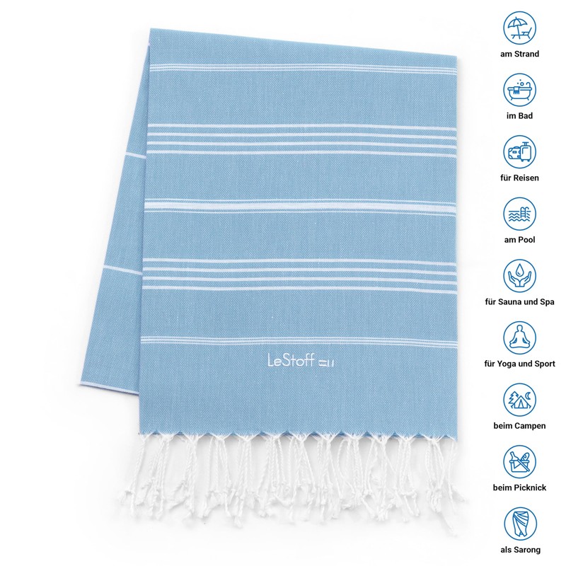 LeStoff Premium Hammam Towel (Set of 2) - 100% Organic