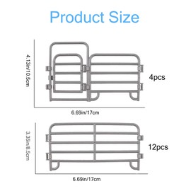 Horse Fence Toy, 16 Pieces Horse Corral Fencing Accessories Toy, Paddle Toy, Plastic Farm Fence for Barn Paddock Horse Stable Farm Animal, Educational Gift, Micro Landscape Decoration