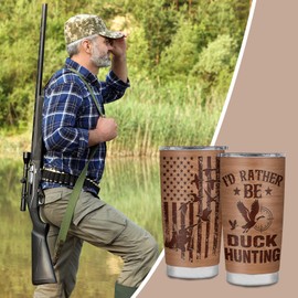 BDANTUMBLER Duck Hunting Gifts Tumbler 20oz, Duck Hunting Gifts for Men, Funny Hunting Gifts, Mens Duck Hunting Gifts, Duck Hunting Gifts for Hunter Dad, Husband, Boyfriend, Rather be Duck Hunting