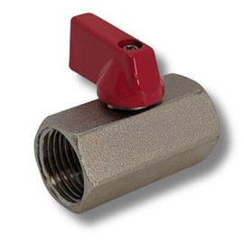 Lumonic Hexagonal ball valve with toggle handle, 3/8 inch, 2 x internal thread, chrome-plated brass, shut-off valve, for compressed air, workshop