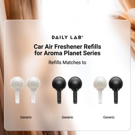 Daily Lab Natural Car Air Freshener Refills, 6 Months Use Time Long Lasting Car Air Fresheners, Refillable Car Fragrance, Car Odor Eliminator
