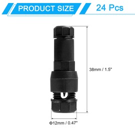 PATIKIL Low Voltage Wire Connector, 24 Pcs 12-20 Gauge Wire Connector Landscape Light Cable Connector Connectors Waterproof for Landscape Lights, Black