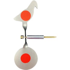 Wingswinmax Bigger Bird Spinner Air Gun Target 19.3cm/7.6" Slingshot Target 360° Rotating Screwed-Type Steel OR Stainless Steel Plinking Target Bird BB Air Gun Target (Silver Stainess Steel 2mm)