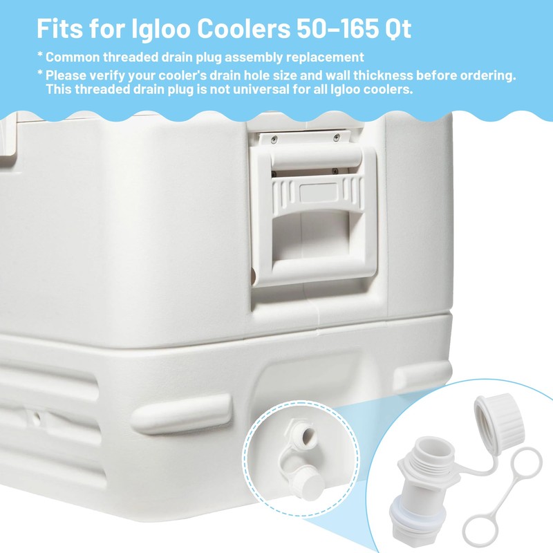 Omoojee Cooler Drain Plug Replacement Kit Compatible with Igloo 50–165