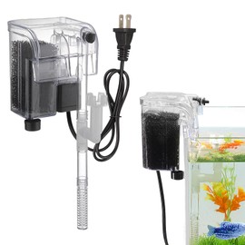 Filtro de Cascada para Pecera, Caudal Regulable con Filtración de Película de Aceite, Oxigenación en Cascada. Filtro para Colgar en el Acuario, Adecuado para Acuarios de 15-30 Litros (Transparencia)