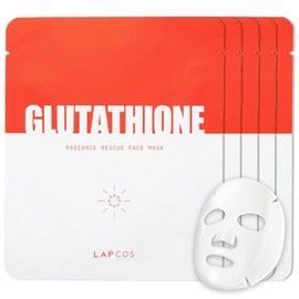 LAPCOS LAPCOS Glutathione Radiance Rescue Mask - Korean Skin Care Mask w/Glutathione, Niacinamide & Peptides - Hydrating Face Masks Spa Gifts for Women - Revitalizing & Firming Face Mask (5 Count, 0.91 oz)
