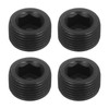 sourcing map 4Pcs Male Thread Socket Pipe Plugs, M20-1.5x12mm Carbon
