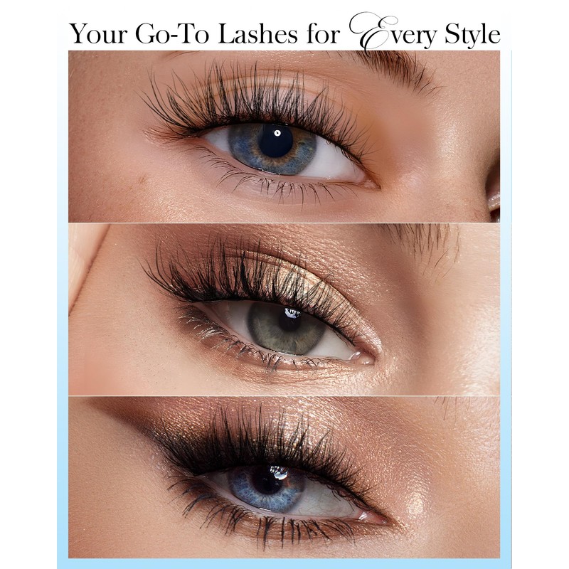 BEYELIAN False Eyelashes Natural Look 7-14mm Cat Eye Wispy Lashes