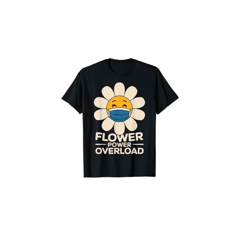 Flower Power Overload Masked Design T-Shirt