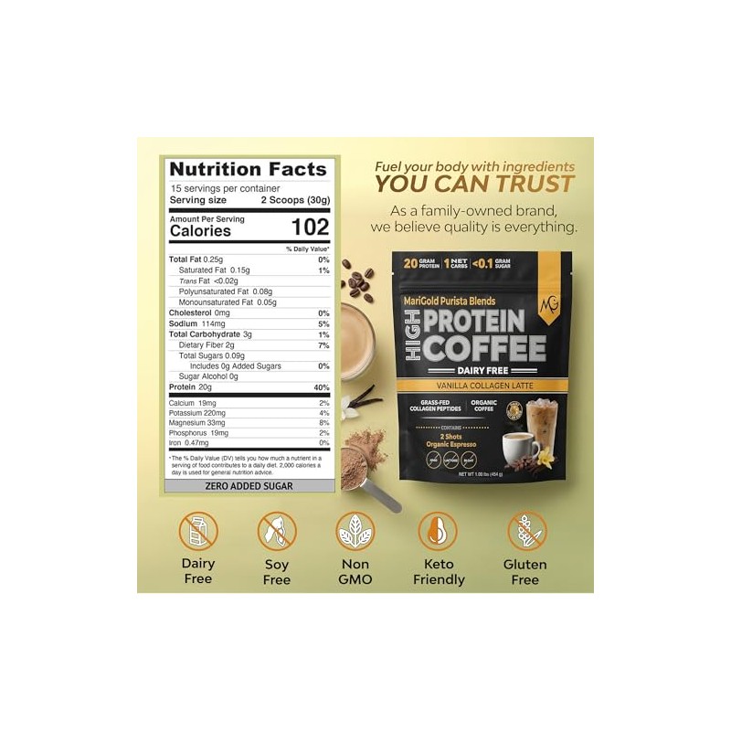Marigold Caf con Colgeno Rico en Protenas