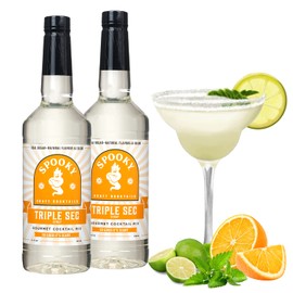 SPOOKY Beverages - Triple Sec Mix - Real Orange & Real Sugar - No Artificial Colors, Flavors, or Corn Syrup - Premium Gluten Free Cocktail Mix Syrup - 32 Oz (Pack of 2)