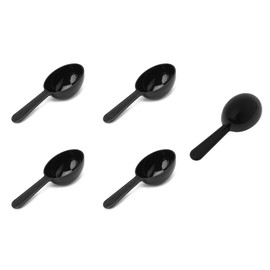 Sowaka 5 Pcs 0.25 OZ Coffee Spoons Plastic Short Handle Black Measuring Tablespoon for Coffee Tea Milk Powder Sugar Cereal