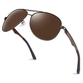 GQUEEN Classic Military Style Pilot Polarized Sunglasses Spring Hinges Al-Mg for Mens Womens MOS1