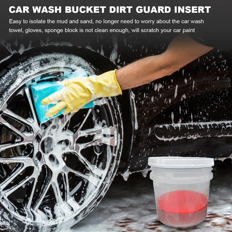 2PCS Car Wash Bucket Insert, Plastic Vehicle Wash Dirt Guard