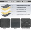 TOPHMDECOR Ottoman Cover Square,Waterproof Square Ottoman Covers Thick Slipcover for