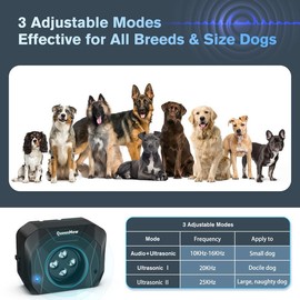 Bubbacare Anti Bell Device Dogs, 4 Transmitters Anti-Bark Ultrasonic Device, 33 Feet Dog Bark Stop, 3 Modes, Aanti Bell Device Dogs for Large Small Dogs, Training Alarm Outdoor and Indoor